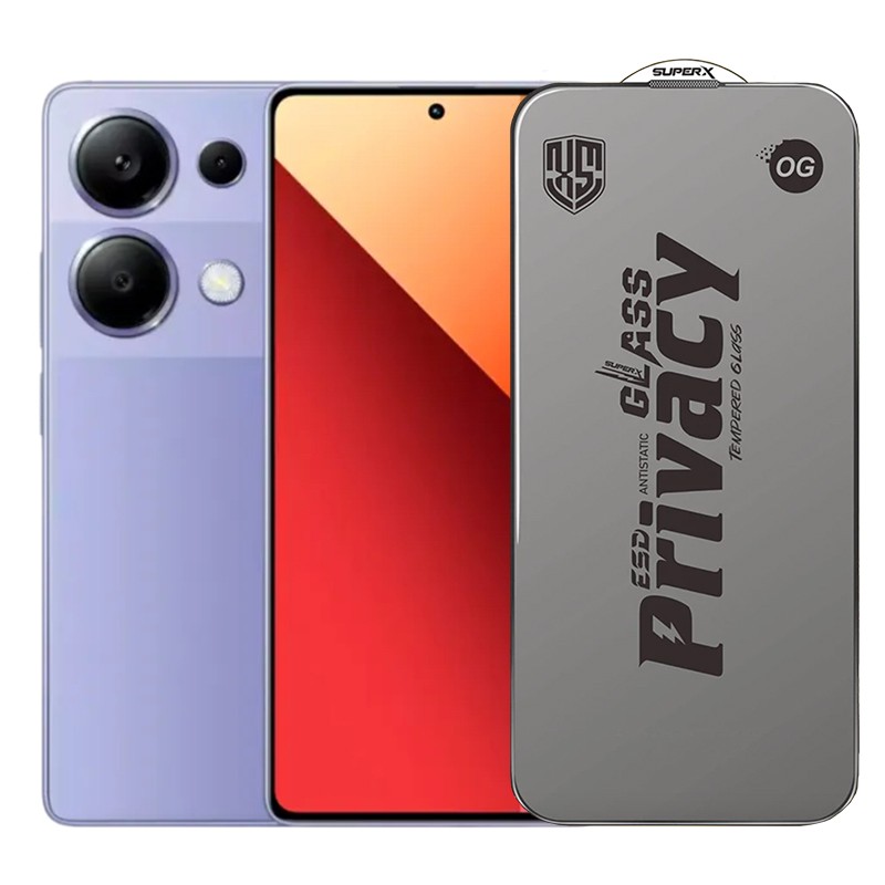 Folie de Protectie pentru Xiaomi Redmi Note 13 Pro, Flippy, Sticla Securizata ESD Antistatica, Super-X Privacy OG, Margini Negre, 0.30 mm, Transparent Inchis Folie de Protectie pentru Xiaomi Redmi Note 13 Pro, Flippy, Sticla Securizata ESD Antistatica, Super-X Privacy OG, Margini Negre, 0.30 mm, Transparent Inchis