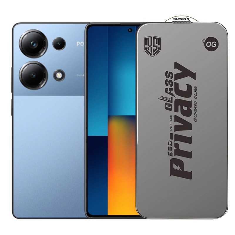 Folie de Protectie pentru Xiaomi Poco M6 Pro, Flippy, Sticla Securizata ESD Antistatica, Super-X Privacy OG, Margini Negre, 0.30 mm, Transparent Inchis Folie de Protectie pentru Xiaomi Poco M6 Pro, Flippy, Sticla Securizata ESD Antistatica, Super-X Privacy OG, Margini Negre, 0.30 mm, Transparent Inchis