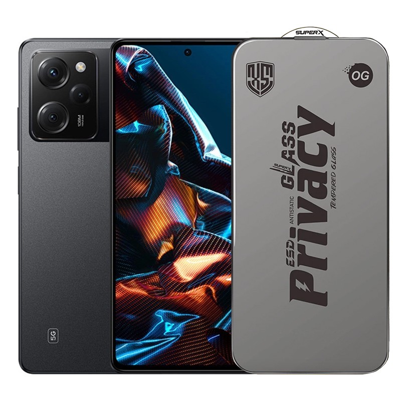 Folie de Protectie pentru Xiaomi Poco X5 Pro, Flippy, Sticla Securizata ESD Antistatica, Super-X Privacy OG, Margini Negre, 0.30 mm, Transparent Inchis Folie de Protectie pentru Xiaomi Poco X5 Pro, Flippy, Sticla Securizata ESD Antistatica, Super-X Privacy OG, Margini Negre, 0.30 mm, Transparent Inchis