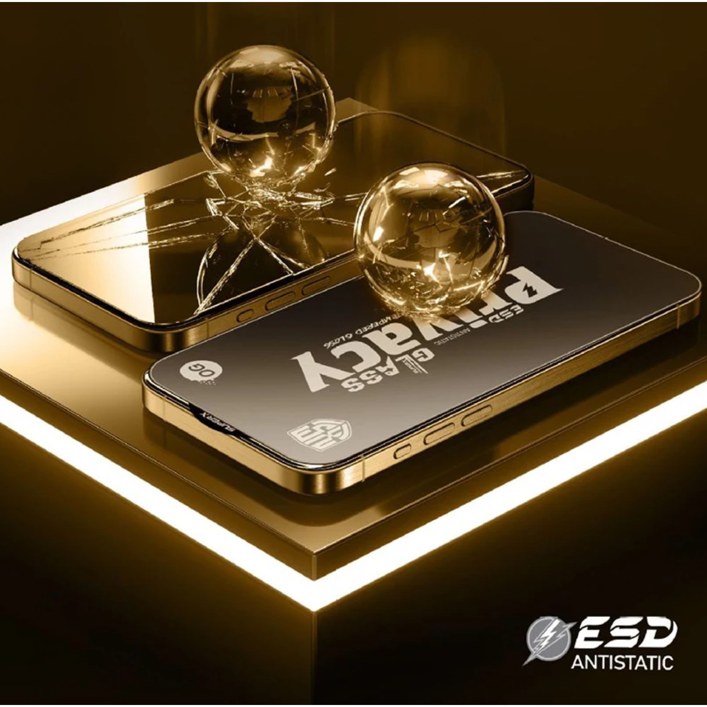 Folie de Protectie pentru Oppo A38, , Sticla Securizata ESD Antistatica, Super-X Privacy OG, Margini Negre, 0.30 mm, Transparent Inchis 3