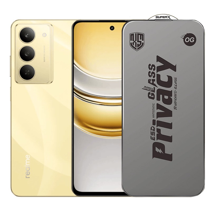 Folie de Protectie pentru Realme 14x, Flippy, Sticla Securizata ESD Antistatica, Super-X Privacy OG, Margini Negre, 0.30 mm, Transparent Inchis Folie de Protectie pentru Realme 14x, Flippy, Sticla Securizata ESD Antistatica, Super-X Privacy OG, Margini Negre, 0.30 mm, Transparent Inchis