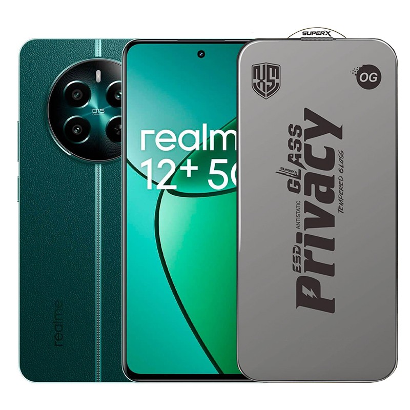 Folie de Protectie pentru Realme 12+, Flippy, Sticla Securizata ESD Antistatica, Super-X Privacy OG, Margini Negre, 0.30 mm, Transparent Inchis Folie de Protectie pentru Realme 12+, Flippy, Sticla Securizata ESD Antistatica, Super-X Privacy OG, Margini Negre, 0.30 mm, Transparent Inchis