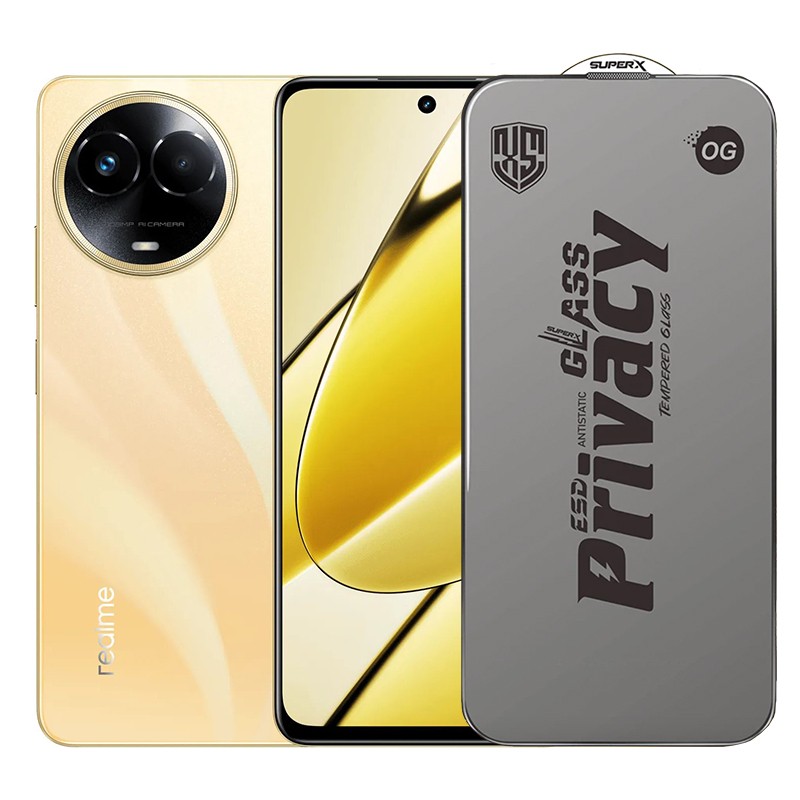 Folie de Protectie pentru Realme 11, Flippy, Sticla Securizata ESD Antistatica, Super-X Privacy OG, Margini Negre, 0.30 mm, Transparent Inchis Folie de Protectie pentru Realme 11, Flippy, Sticla Securizata ESD Antistatica, Super-X Privacy OG, Margini Negre, 0.30 mm, Transparent Inchis