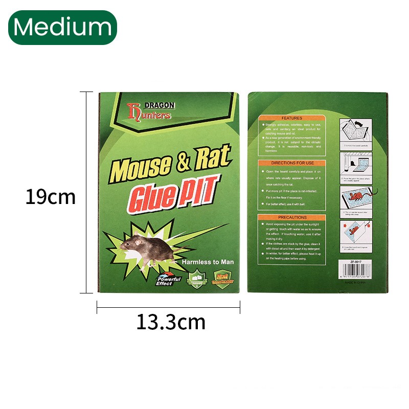 Capcana Autoadeziva pentru Soareci, Flippy, Placa Autoadeziva pentru Rozatoare cu Efect Puternic de Imobilizare, Capcana cu Lipici, pentru Uz Casnic, 19 x 13 xm Verde/Galben