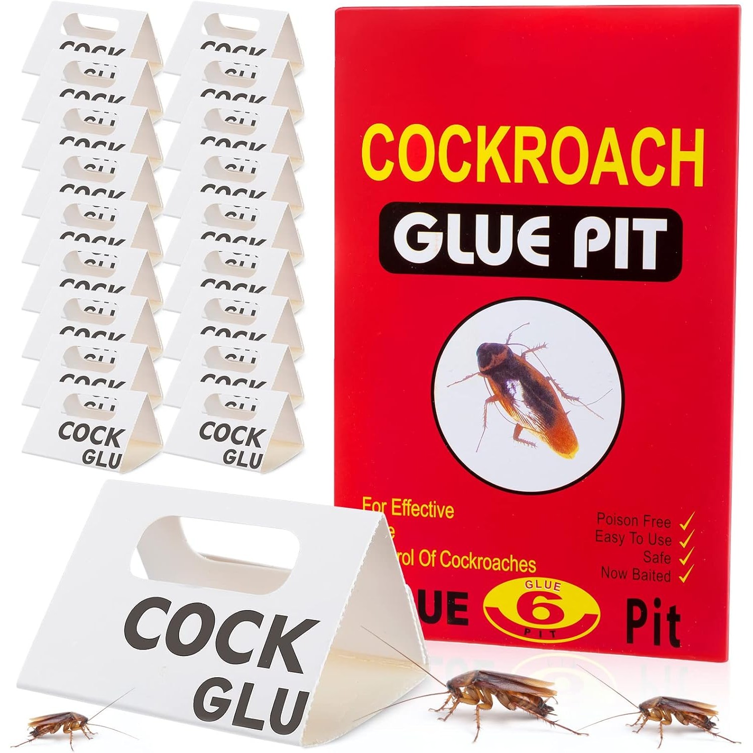 Capcana Adeziva pentru Gandaci, Flippy, Non-Toxic, cu Atractant, pentru Interior, Rosu