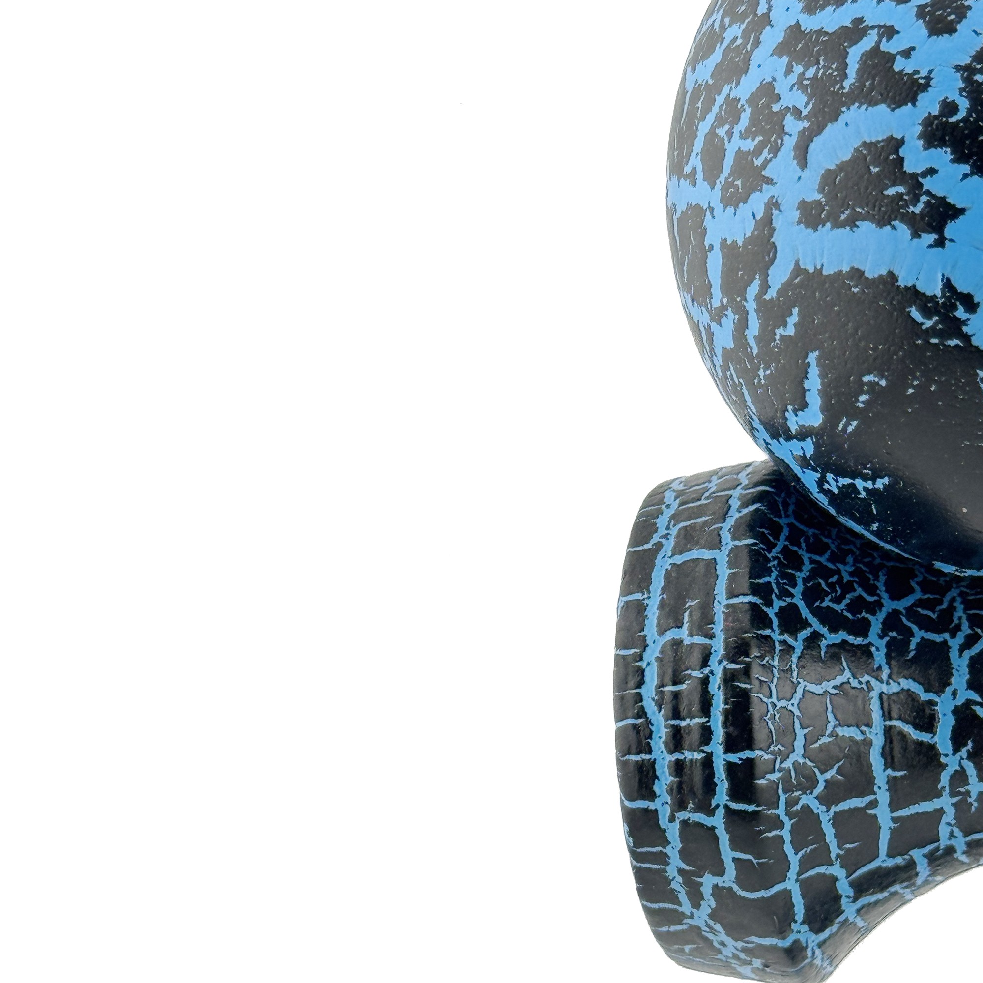 Kendama X Originala, Profesionala, Flippy, Cracked, din Lemn, 18 cm,  Negru, Albastru