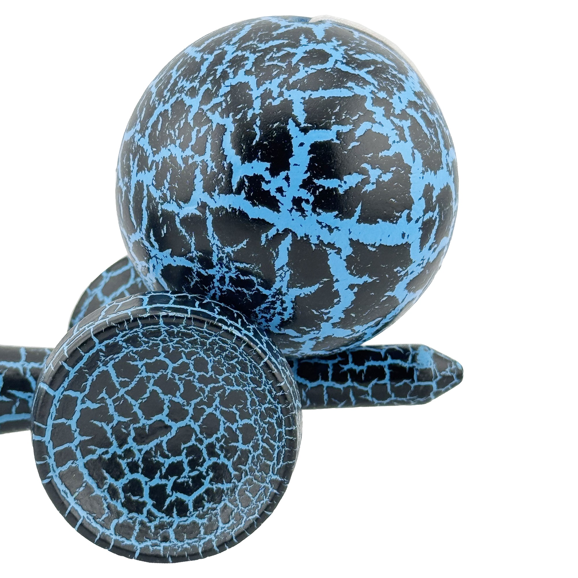 Kendama X Originala, Profesionala, Flippy, Cracked, din Lemn, 18 cm,  Negru, Albastru