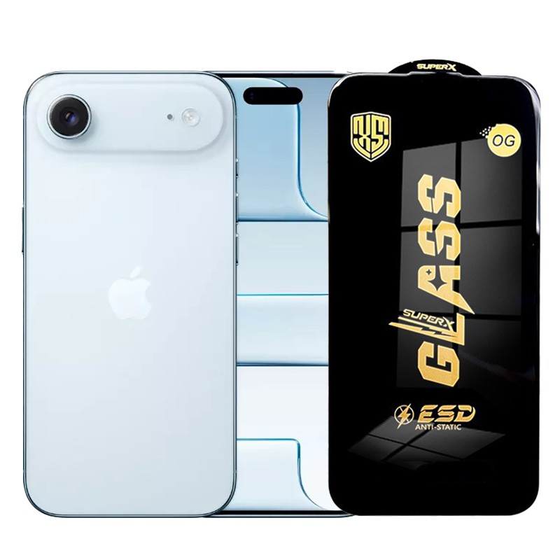 Folie de Protectie pentru iPhone 17 Air, Flippy, Sticla Securizata ESD, Margini Negre, Rezistenta la Zgirieturi, Antistatica, 0.35 mm, Transparenta