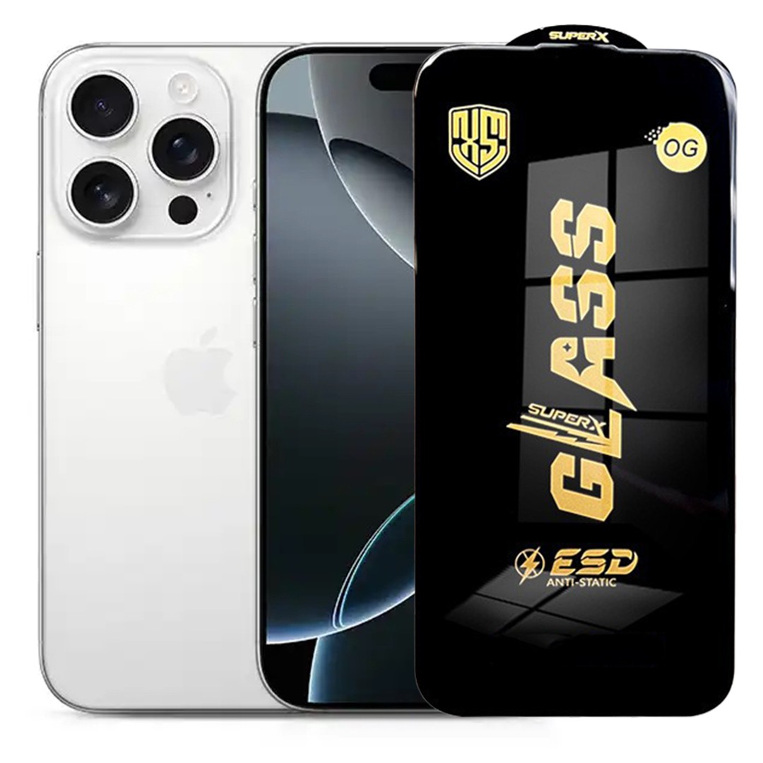 Folie de Sticla pentru Apple iPhone 16 Pro Max, Flippy, Sticla Securizata ESD Antistatica, Super-X Privacy OG, cu Margini Negre, Rezistenta la Zgirieturi, 0.35 mm, Transparenta