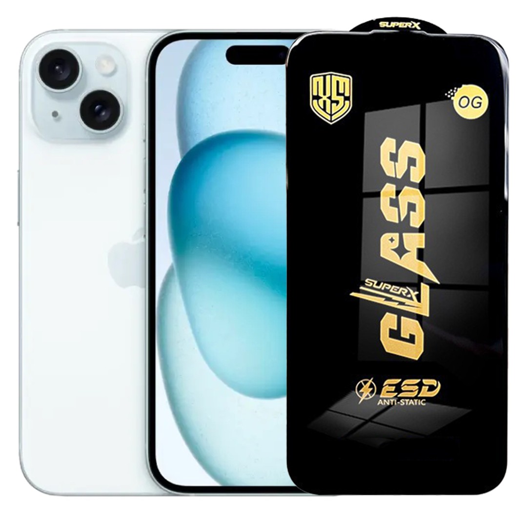 Folie de Sticla pentru Apple iPhone 15, Flippy, Sticla Securizata ESD Antistatica, Super-X Privacy OG, cu Margini Negre, Rezistenta la Zgirieturi, 0.35 mm, Transparenta