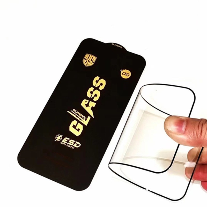 Folie de Protectie pentru iPhone 15 Pro Max, Flippy, Sticla Securizata ESD, Margini Negre, Rezistenta la Zgirieturi, Antistatica, 0.35 mm, Transparenta