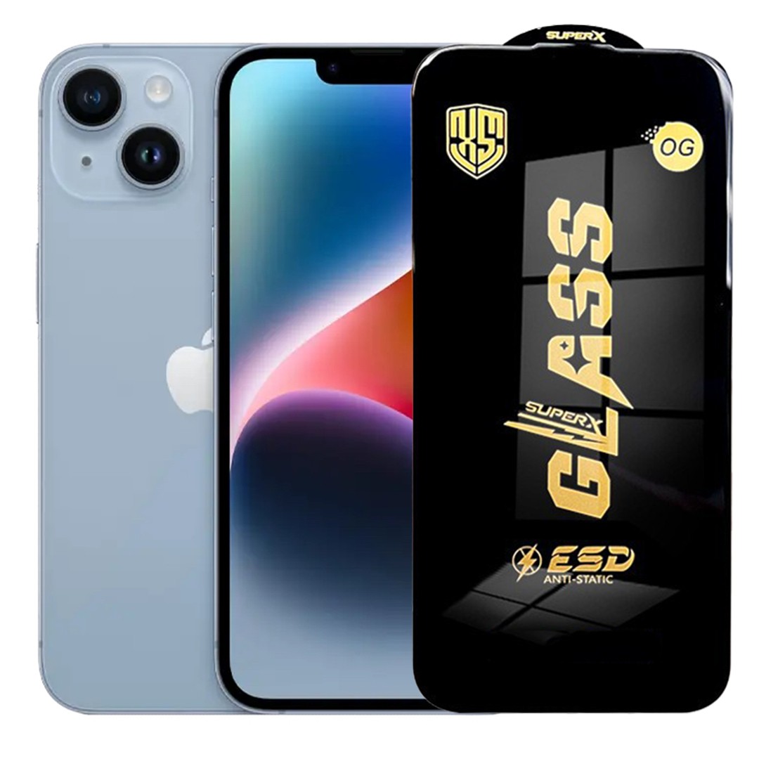 Folie de Sticla pentru Apple iPhone 14, Flippy, Sticla Securizata ESD Antistatica, Super-X Privacy OG, cu Margini Negre, Rezistenta la Zgirieturi, 0.35 mm, Transparent