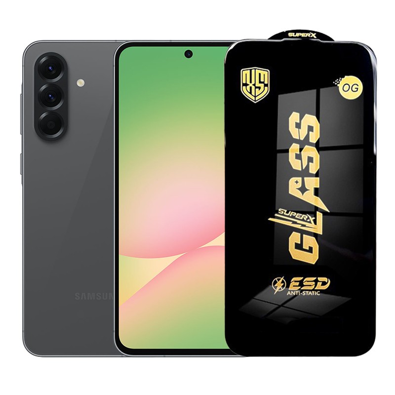 Folie de Protectie pentru Samsung Galaxy A56, Flippy, Sticla Securizata ESD, Margini Negre, Rezistenta la Zgirieturi, Antistatica, 0.35 mm, Transparenta