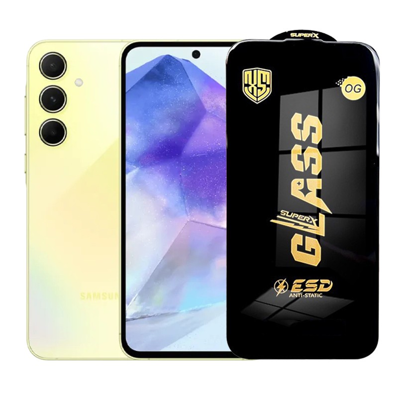 Folie de Protectie pentru Samsung Galaxy A55, Flippy, Sticla Securizata ESD, Margini Negre, Rezistenta la Zgirieturi, Antistatica, 0.35 mm, Transparenta