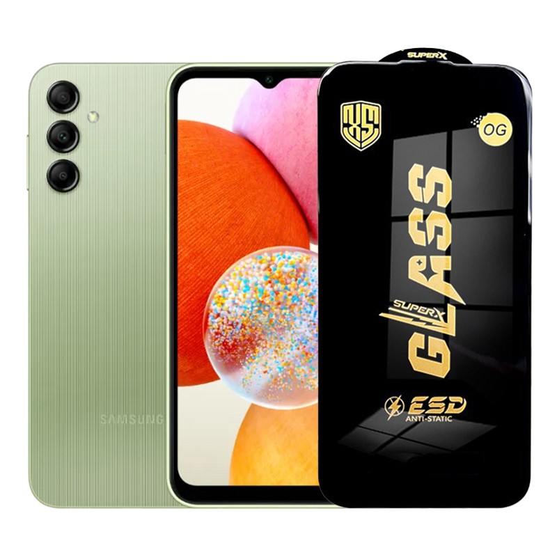 Folie de Protectie pentru Samsung Galaxy A14, Flippy, Sticla Securizata ESD, Margini Negre, Rezistenta la Zgirieturi, Antistatica, 0.35 mm, Transparenta