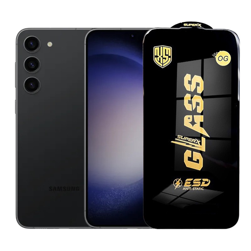 Folie de Protectie pentru Samsung Galaxy S23+, Flippy, Sticla Securizata ESD, Margini Negre, Rezistenta la Zgirieturi, Antistatica, 0.35 mm, Transparenta