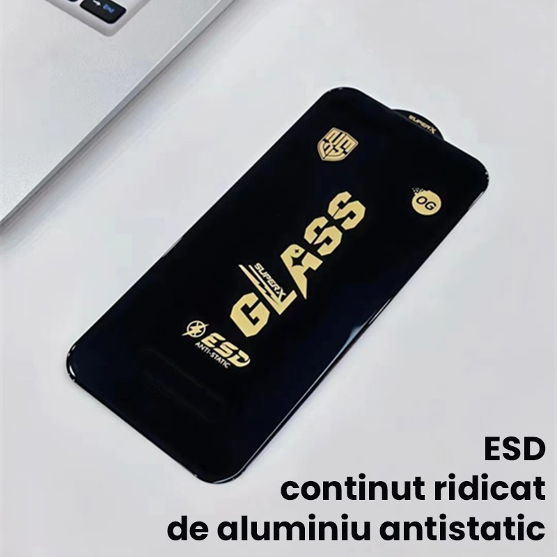 Folie de Protectie pentru Samsung Galaxy S21 FE, Flippy, Sticla Securizata ESD, Margini Negre, Rezistenta la Zgirieturi, Antistatica, 0.35 mm, Transparenta