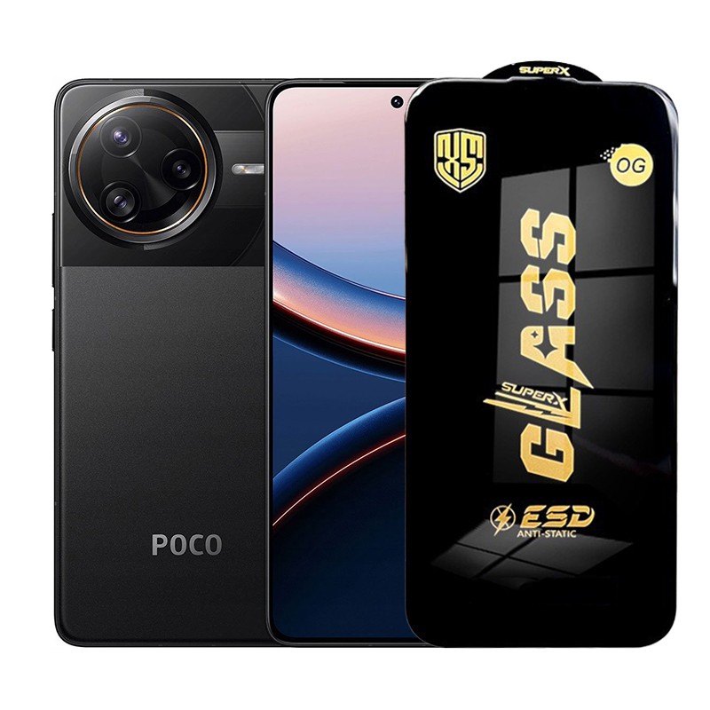 Folie de Protectie pentru Xiaomi Poco F7 Ultra, Flippy, Sticla Securizata ESD, Margini Negre, Rezistenta la Zgirieturi, Antistatica, 0.35 mm, Transparenta