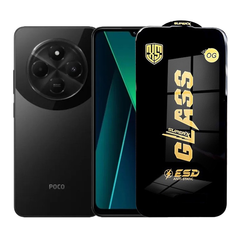 Folie de Protectie pentru Xiaomi Poco C75, Flippy, Sticla Securizata ESD, Margini Negre, Rezistenta la Zgirieturi, Antistatica, 0.35 mm, Transparenta