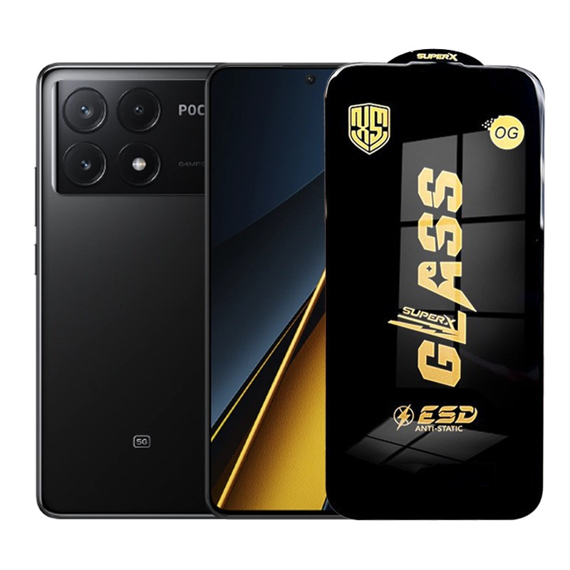 Folie de Protectie pentru Xiaomi Poco X6 Pro, Flippy, Sticla Securizata ESD, Margini Negre, Rezistenta la Zgirieturi, Antistatica, 0.35 mm, Transparenta