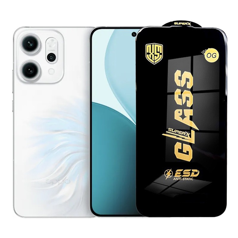 Folie de Protectie pentru Oppo Reno14 Pro, Flippy, Sticla Securizata ESD, Margini Negre, Rezistenta la Zgirieturi, Antistatica, 0.35 mm, Transparenta