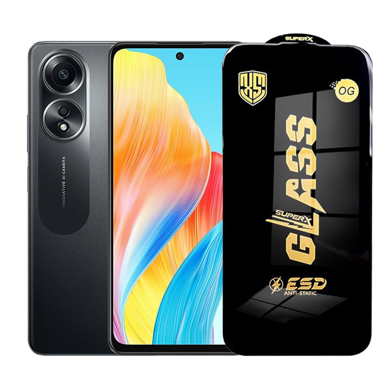 Folie de Protectie pentru Oppo A58, Flippy, Sticla Securizata ESD, Margini Negre, Rezistenta la Zgirieturi, Antistatica, 0.35 mm, Transparenta
