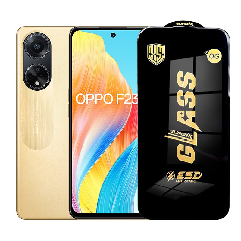 Folie de Protectie pentru Oppo F23, Flippy, Sticla Securizata ESD, Margini Negre, Rezistenta la Zgirieturi, Antistatica, 0.35 mm, Transparenta