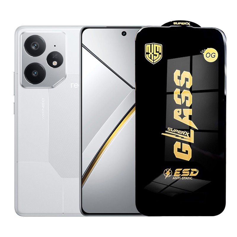 Folie de Protectie pentru Realme Neo 7, Flippy, Sticla Securizata ESD, Margini Negre, Rezistenta la Zgirieturi, Antistatica, 0.35 mm, Transparenta
