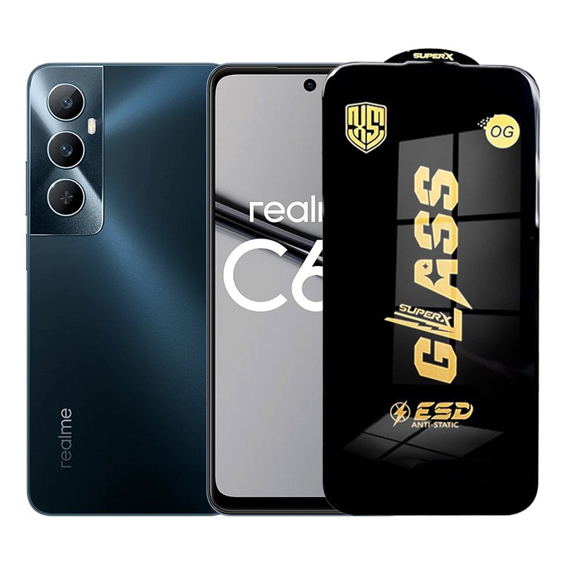 Folie de Protectie pentru Realme C65, Flippy, Sticla Securizata ESD, Margini Negre, Rezistenta la Zgirieturi, Antistatica, 0.35 mm, Transparenta