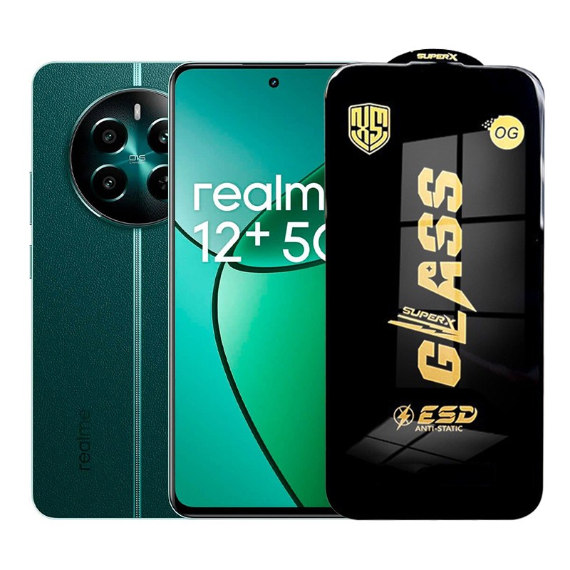 Folie de Protectie pentru Realme 12+, Flippy, Sticla Securizata ESD, Margini Negre, Rezistenta la Zgirieturi, Antistatica, 0.35 mm, Transparenta