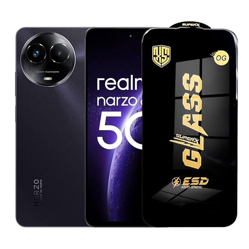 Folie de Protectie pentru Realme Narzo 60x, Flippy, Sticla Securizata ESD, Margini Negre, Rezistenta la Zgirieturi, Antistatica, 0.35 mm, Transparenta