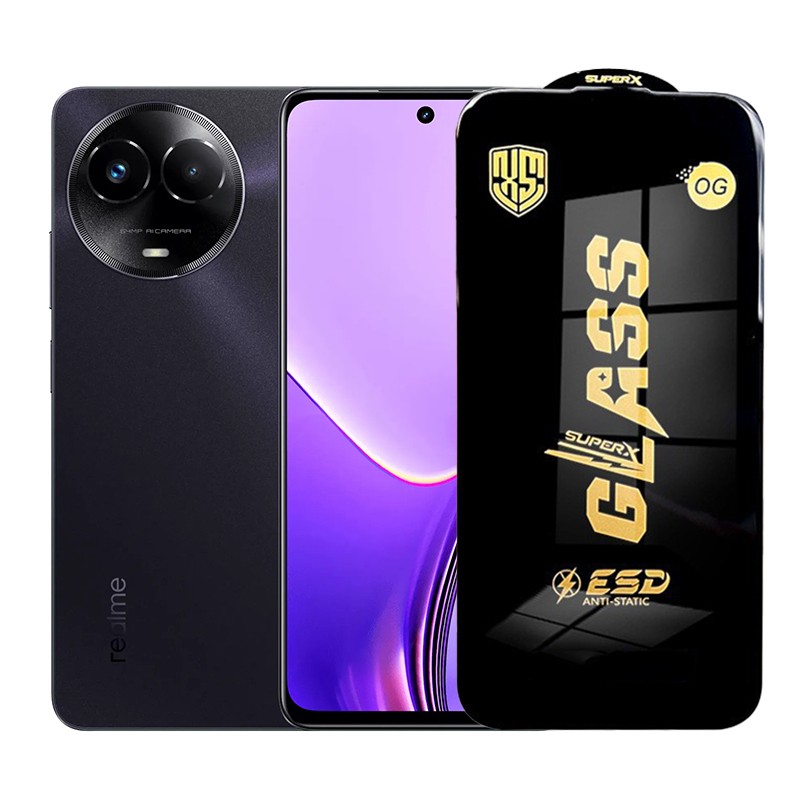 Folie de Protectie pentru Realme 11x, Flippy, Sticla Securizata ESD, Margini Negre, Rezistenta la Zgirieturi, Antistatica, 0.35 mm, Transparenta