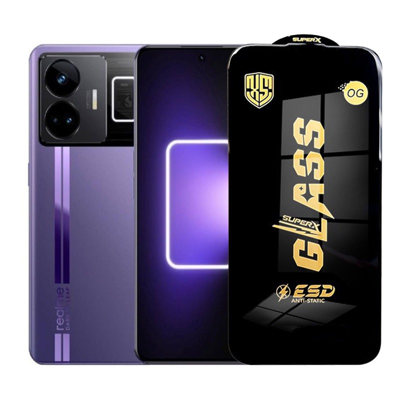 Folie de Protectie pentru Realme GT3, Flippy, Sticla Securizata ESD, Margini Negre, Rezistenta la Zgirieturi, Antistatica, 0.35 mm, Transparenta