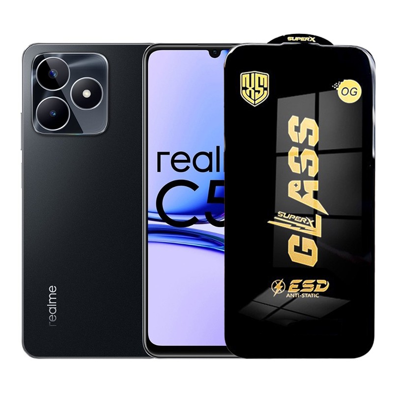 Folie de Protectie pentru Realme C53, Flippy, Sticla Securizata ESD, Margini Negre, Rezistenta la Zgirieturi, Antistatica, 0.35 mm, Transparenta