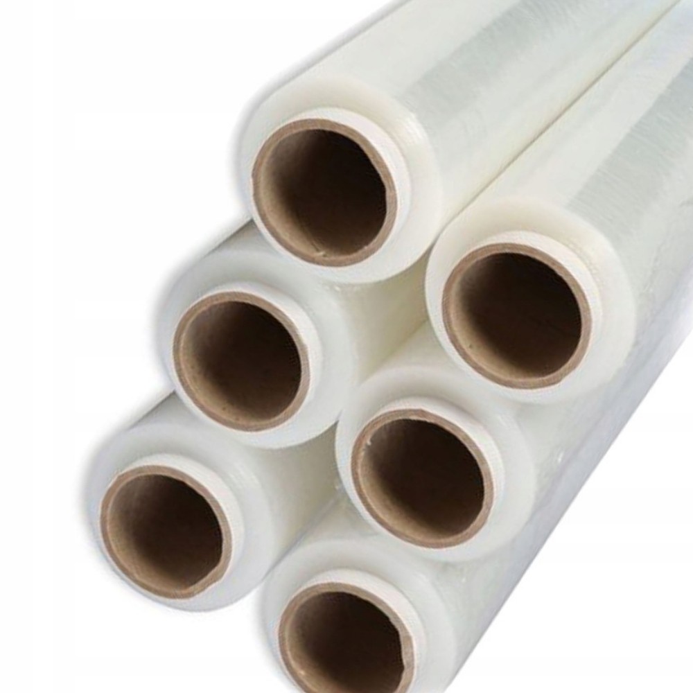 Set 6 Role Folie Stretch Transparenta pentru Uz Manual, 1.5kg/Rola, Tub 300 g, Silentioasa si Rezistenta