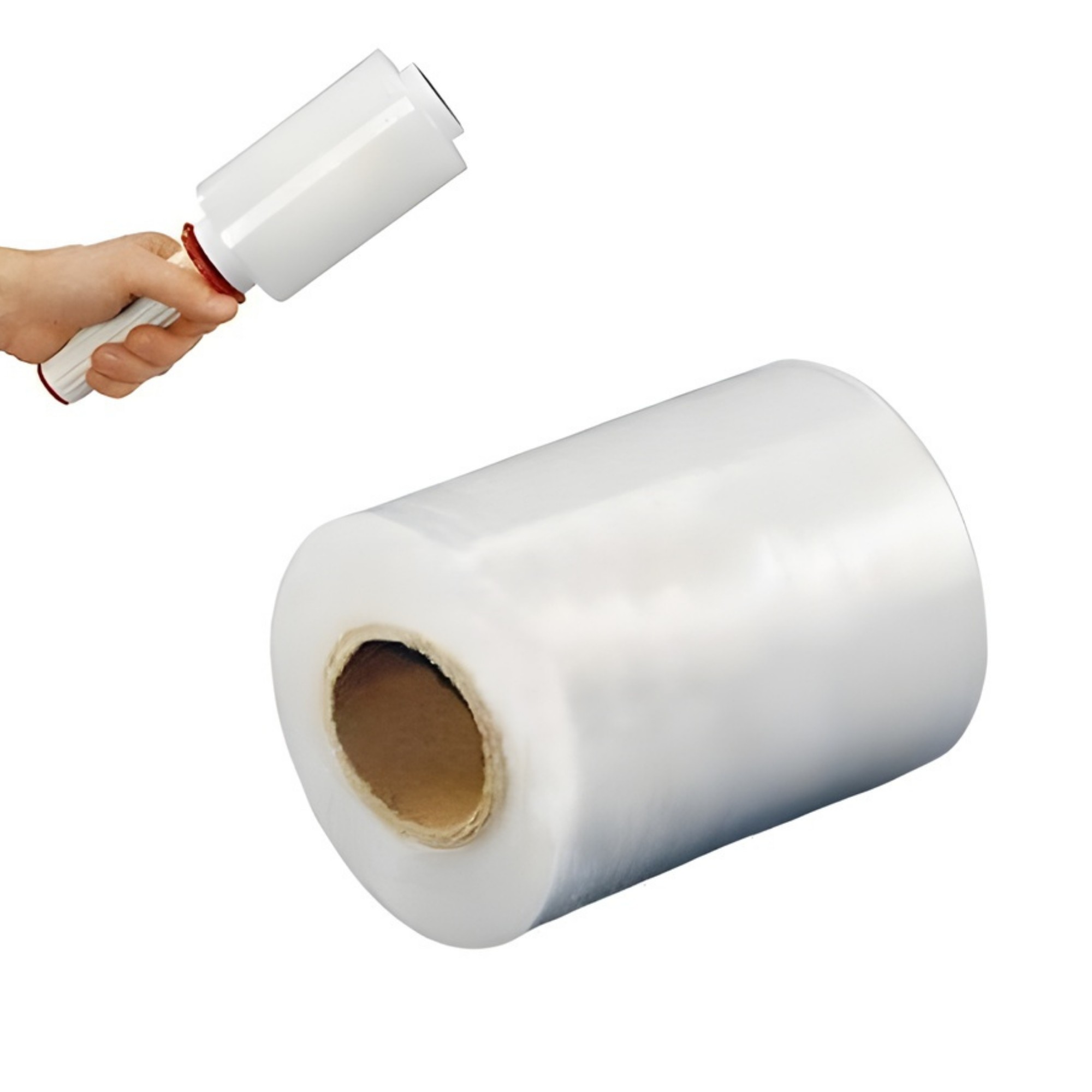 Set 48 Mini Role Folie Stretch Manual, 12.5 cm, 0.38 kg, pentru Ambalat si Impachetat, Transparent