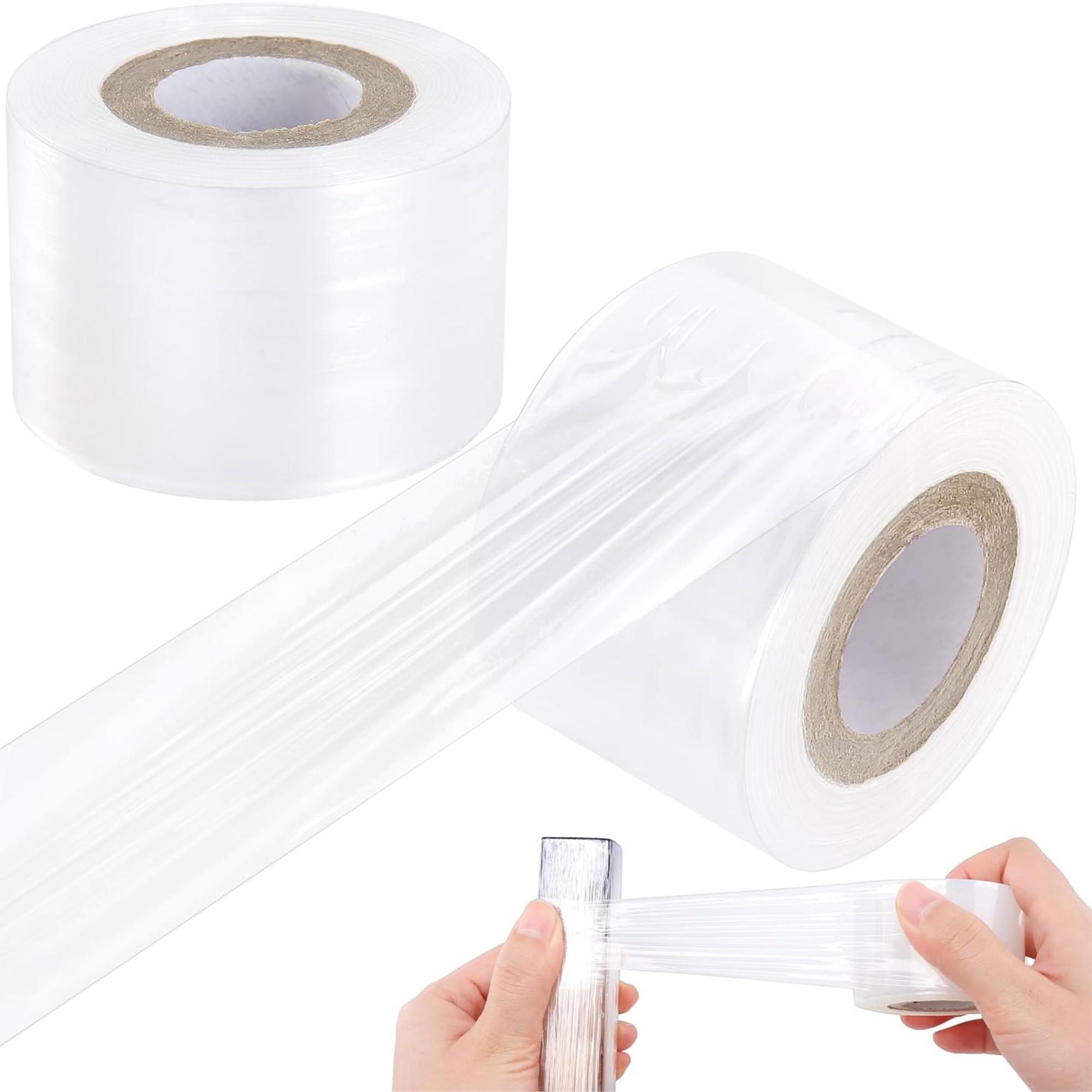 Set 48 Mini Role Folie Stretch Manual, 12.5 cm, 0.38 kg, pentru Ambalat si Impachetat, Transparent