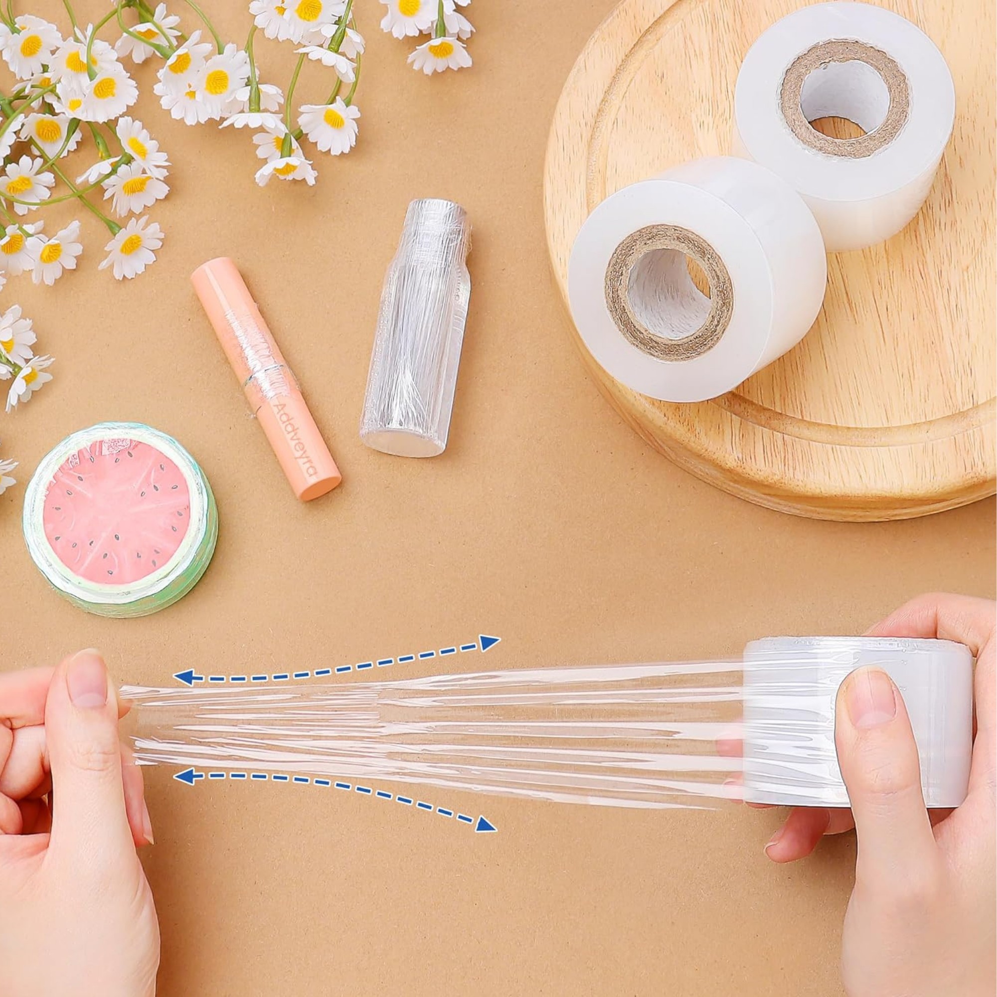 Set 48 Mini Role Folie Stretch Manual, 12.5 cm, 0.38 kg, pentru Ambalat si Impachetat, Transparent