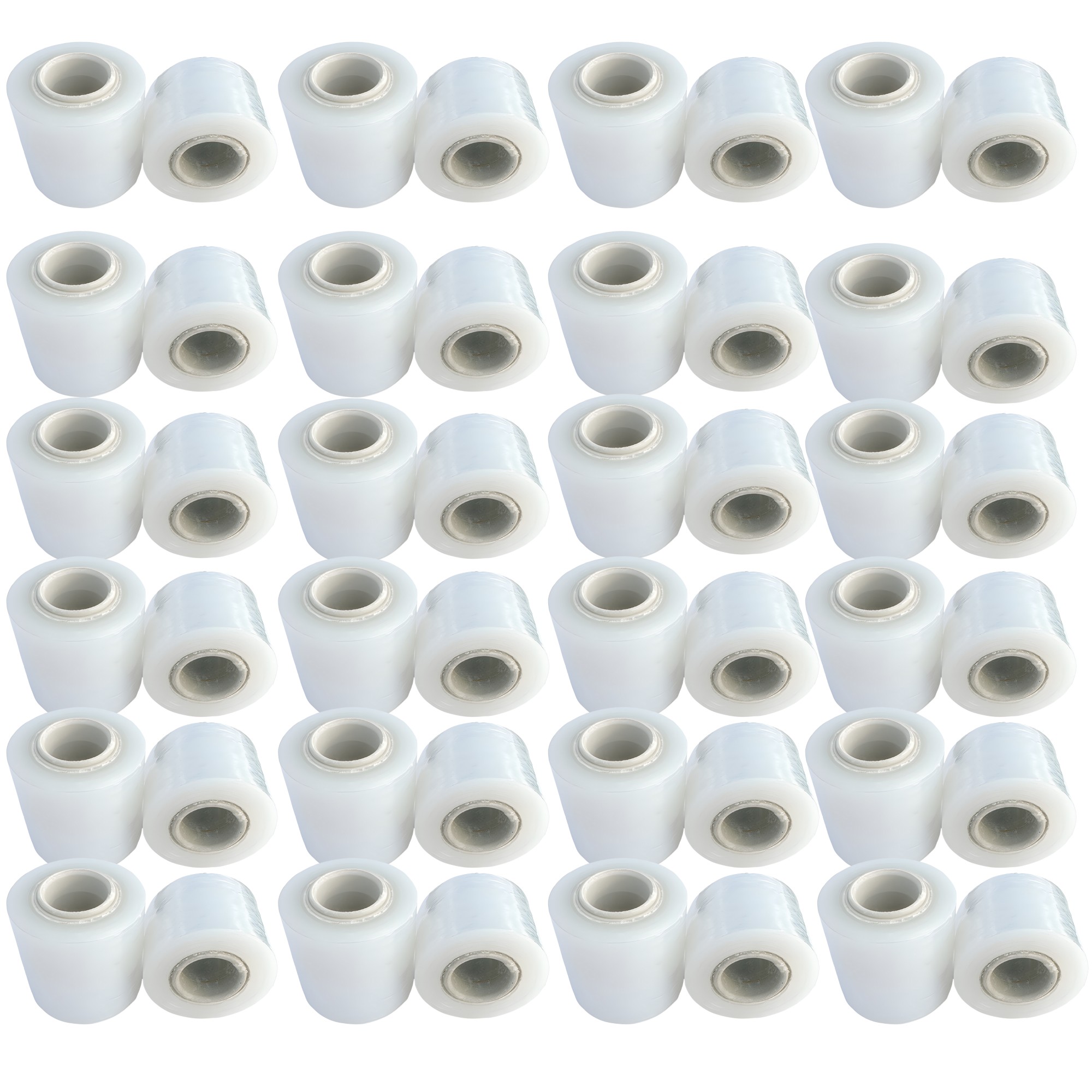 Set 48 Mini Role Folie Stretch Manual, 12.5 cm, 0.38 kg, pentru Ambalat si Impachetat, Transparent