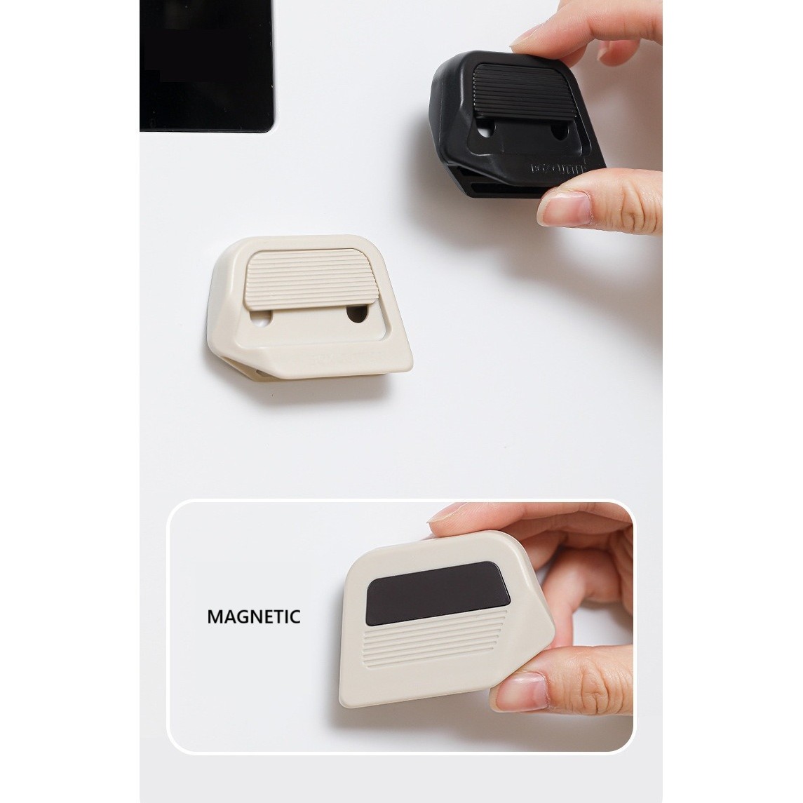 Cutter Portabil, Flippy, din ABS, Magnetic, Lama Ceramica, Autoretractabila, Universal, Negru