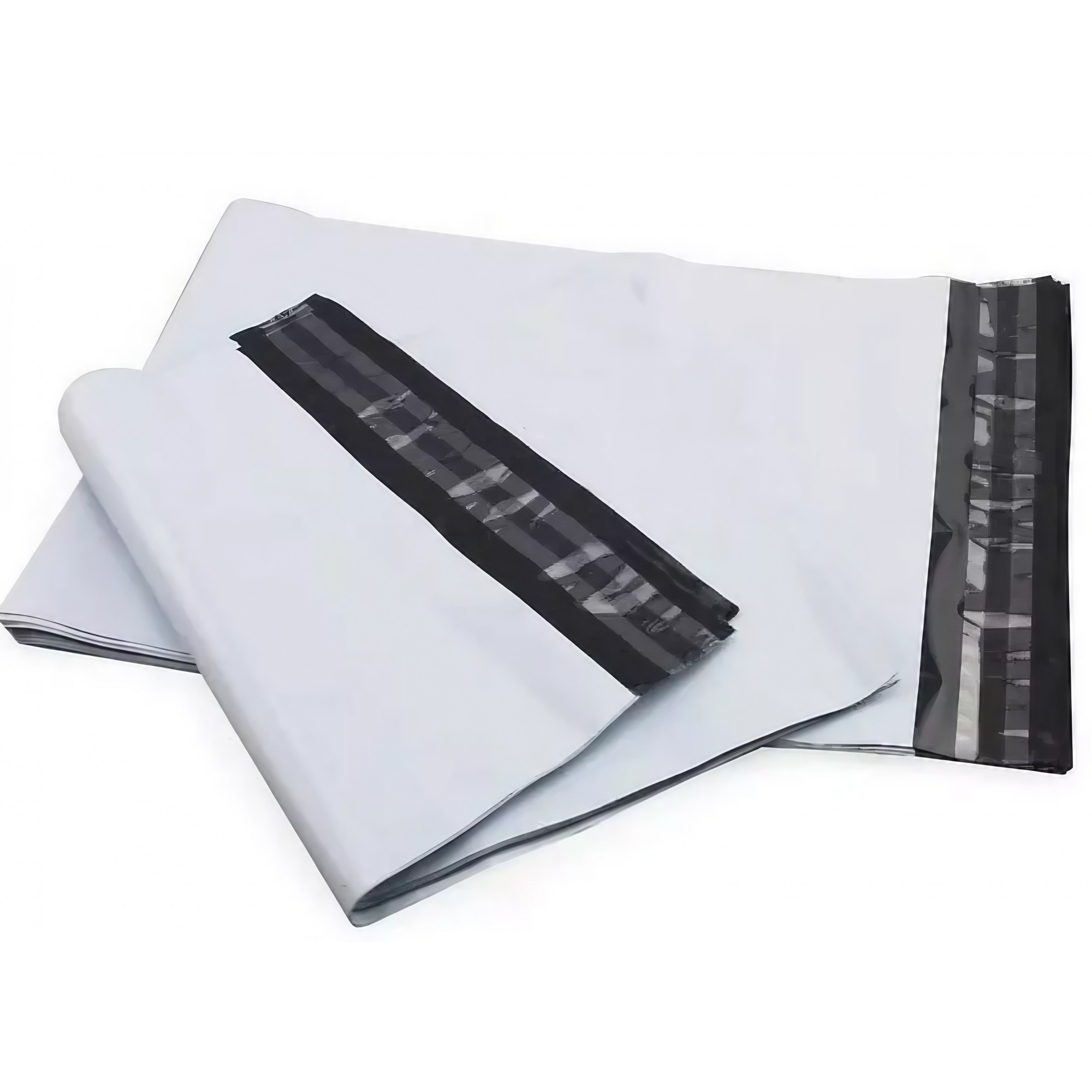 Set 500 Pungi Curierat, 350x400x40mm, Grosime 50 Microni, Banda Adeziva pentru Sigilare, Alb la Exterior, Negru la Interior