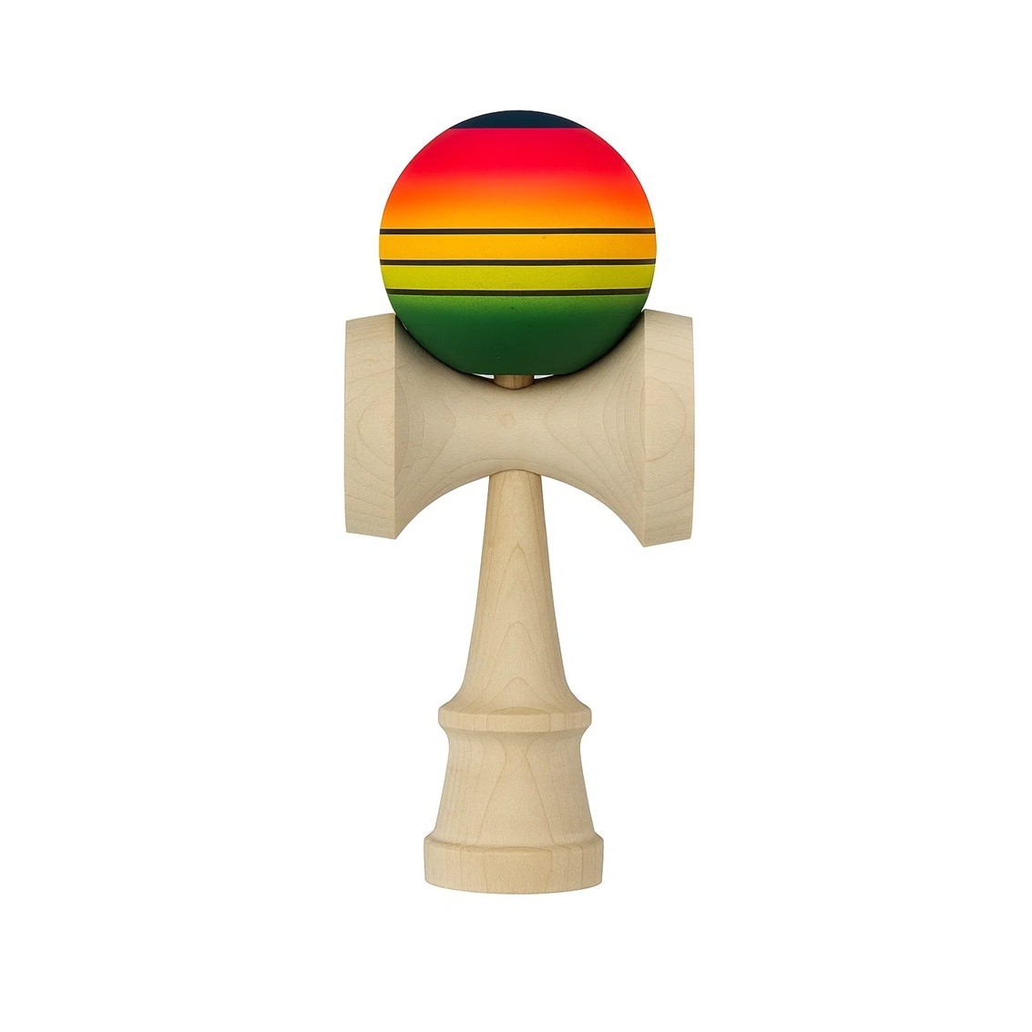 Kendama X Originala, Profesionala, Flippy, Big Cups V2, Super Sticky Cupe Mari, Rulment Metalic cu Ata 55 cm, Rosu/Galben/Verde