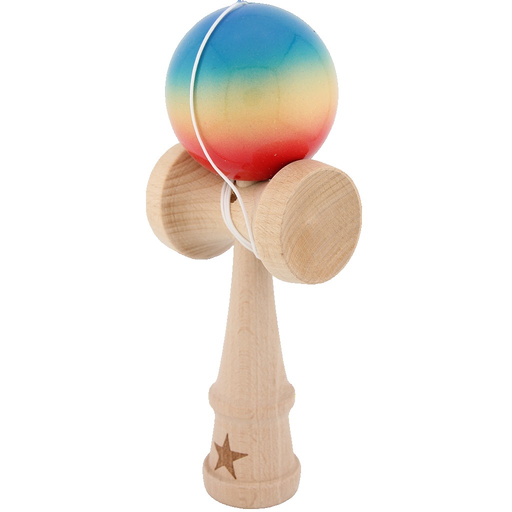 Kendama X Originala, Profesionala, Super Sticky, din Lemn, 18 cm, Rosu/ Galben/ Albastru Kendama X Originala, Profesionala, Super Sticky, din Lemn, 18 cm, Rosu/ Galben/ Albastru
