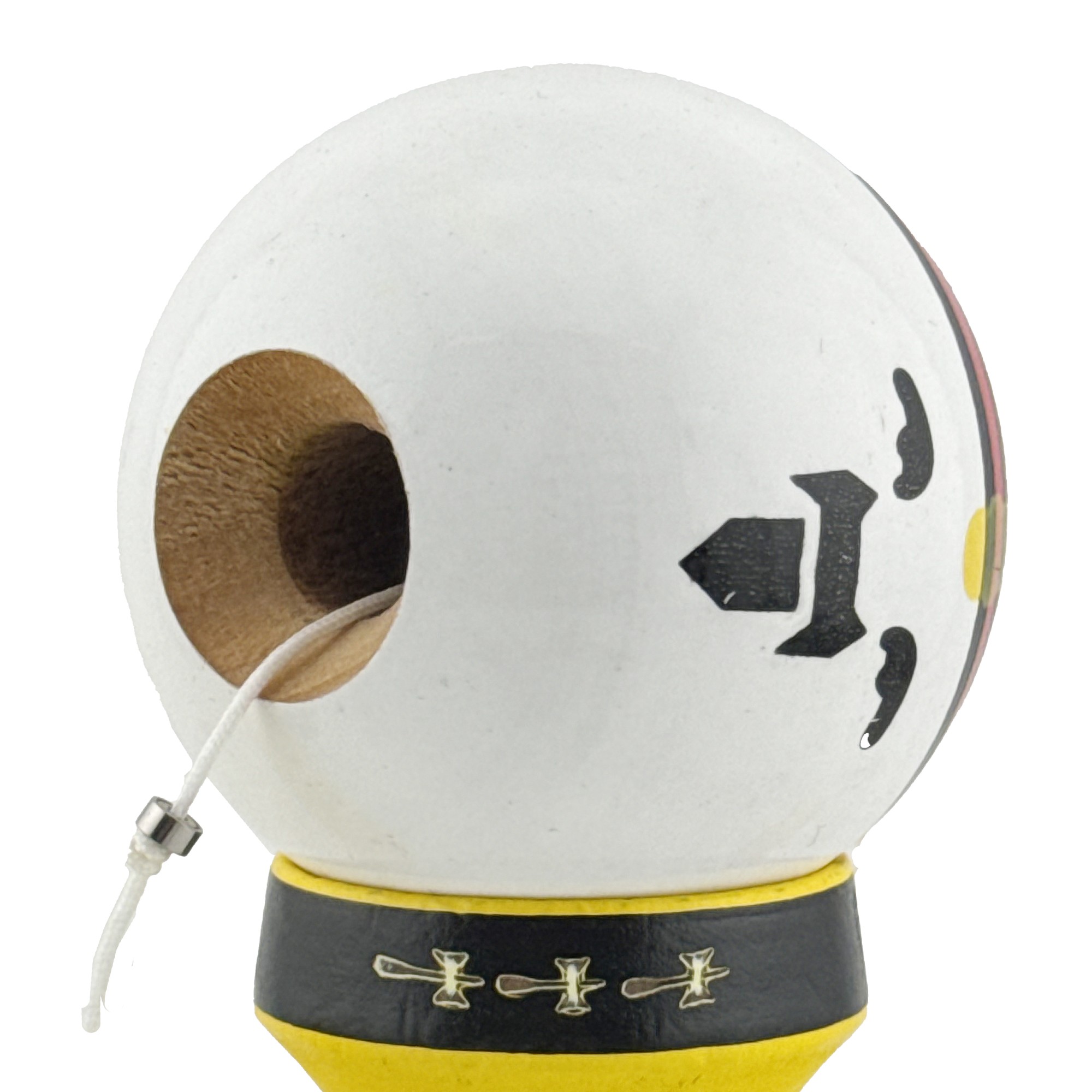 Kendama X Originala, Profesionala, Flippy, Big Cups V2, Model Rege Super Sticky Legendary Cupe Mari, Rulment Metalic cu Ata 55 cm, Maner Galben