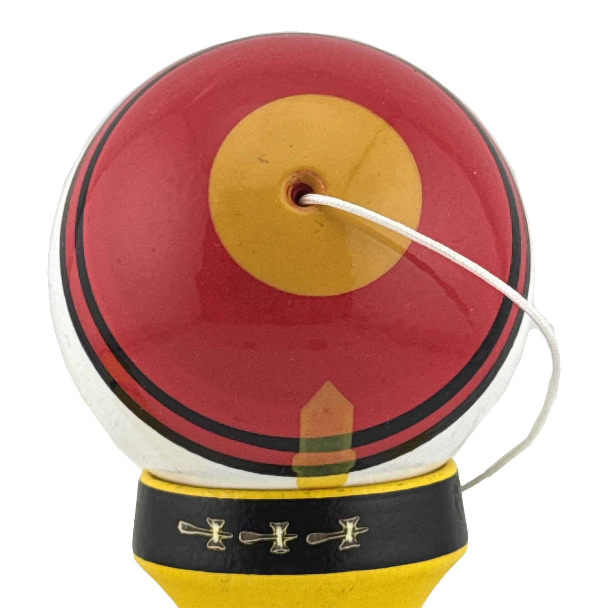 Kendama X Originala, Profesionala, Flippy, Big Cups V2, Model Rege Super Sticky Legendary Cupe Mari, Rulment Metalic cu Ata 55 cm, Maner Galben