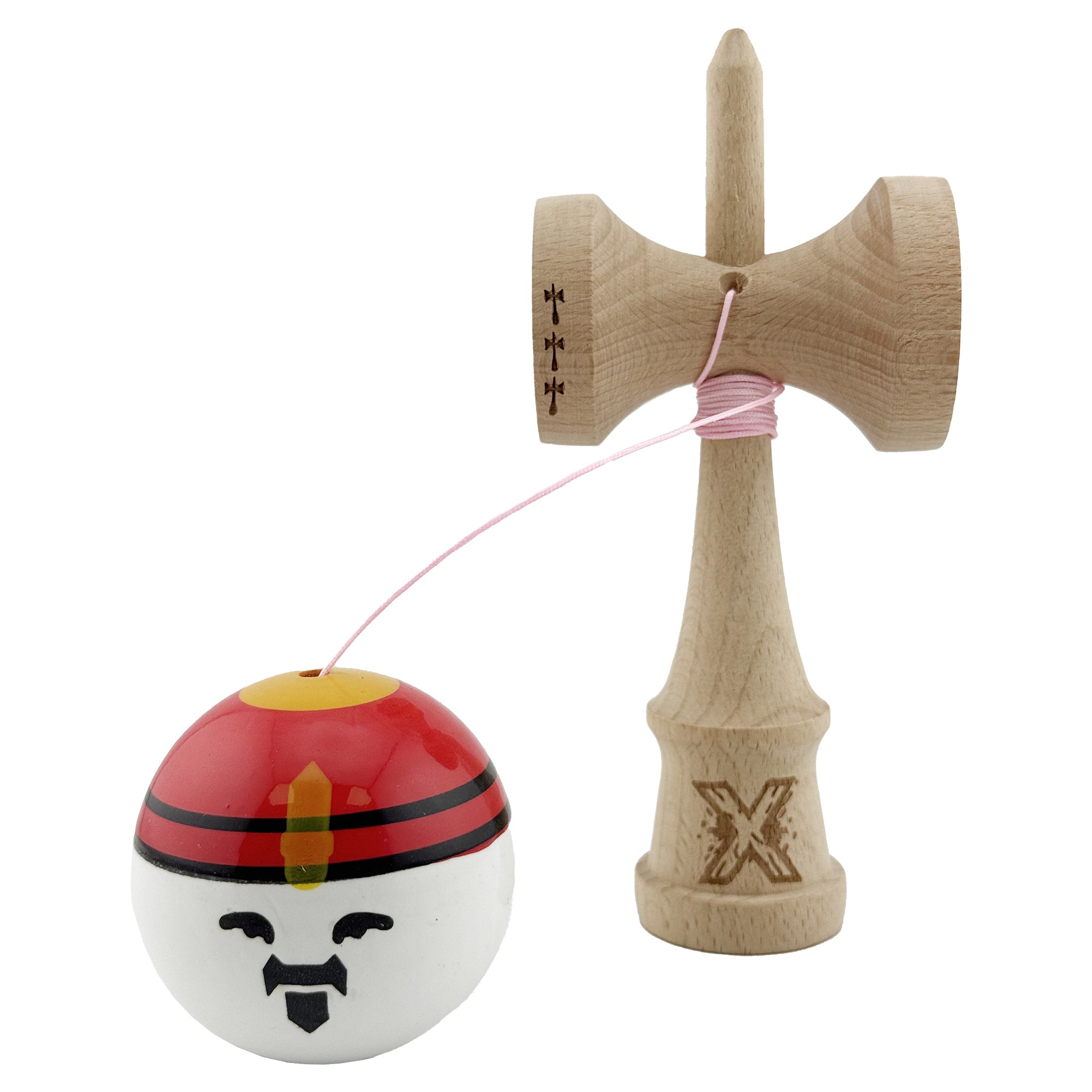 Kendama X Originala, Profesionala, Flippy, Big Cups V2, Model Rege Super Sticky Legendary Cupe Mari, Rulment Metalic cu Ata 55 cm, Maner Maro