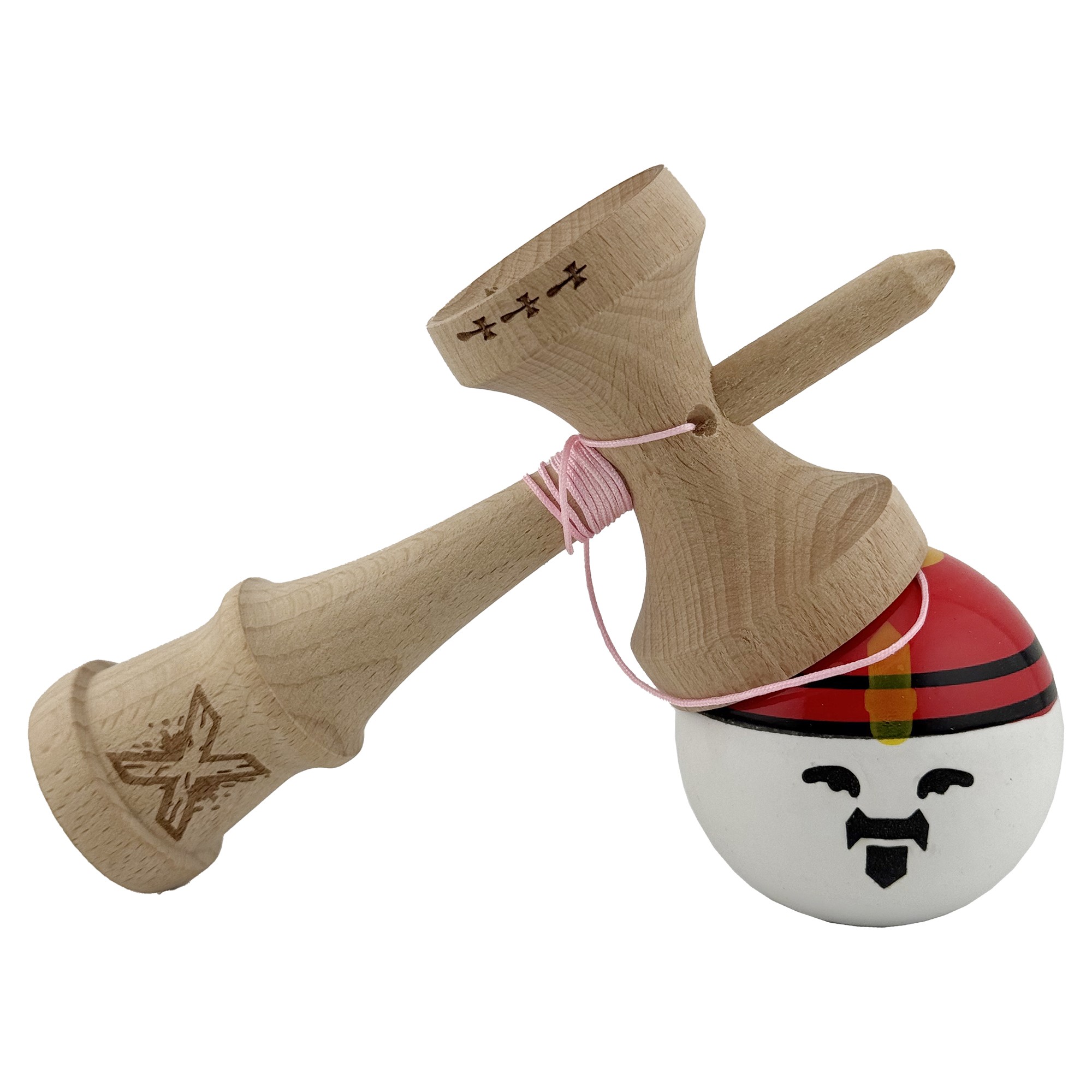 Kendama X Originala, Profesionala, Flippy, Big Cups V2, Model Rege Super Sticky Legendary Cupe Mari, Rulment Metalic cu Ata 55 cm, Maner Maro