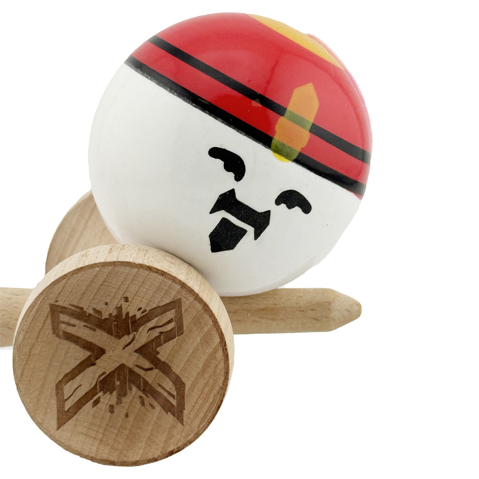 Kendama X Originala, Profesionala, Flippy, Big Cups V2, Model Rege Super Sticky Legendary Cupe Mari, Rulment Metalic cu Ata 55 cm, Maner Maro