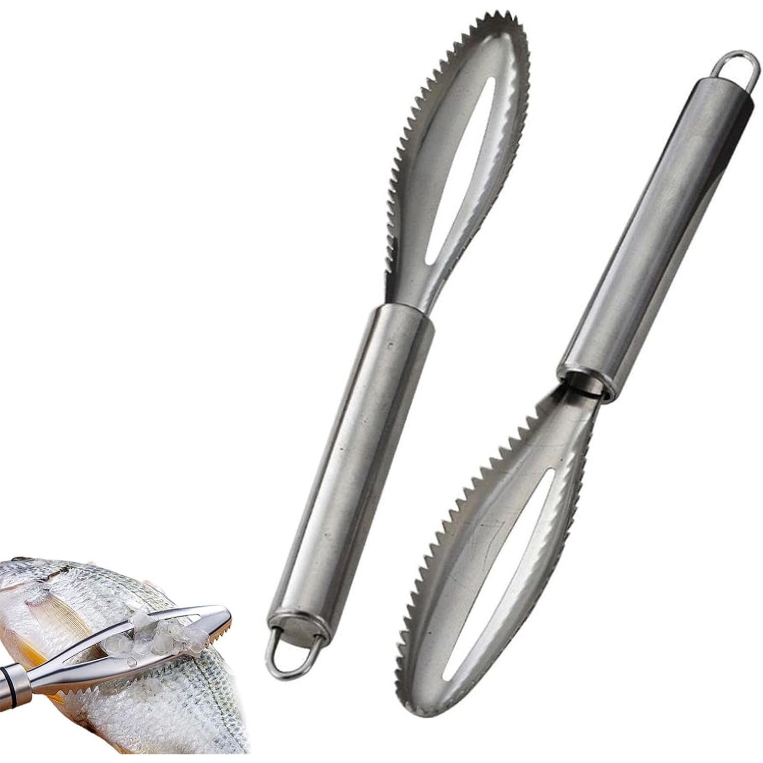 Perie de Curatare Solzi Peste, Flippy, din Otel Inoxidabil, 24 x 3 cm, Gri