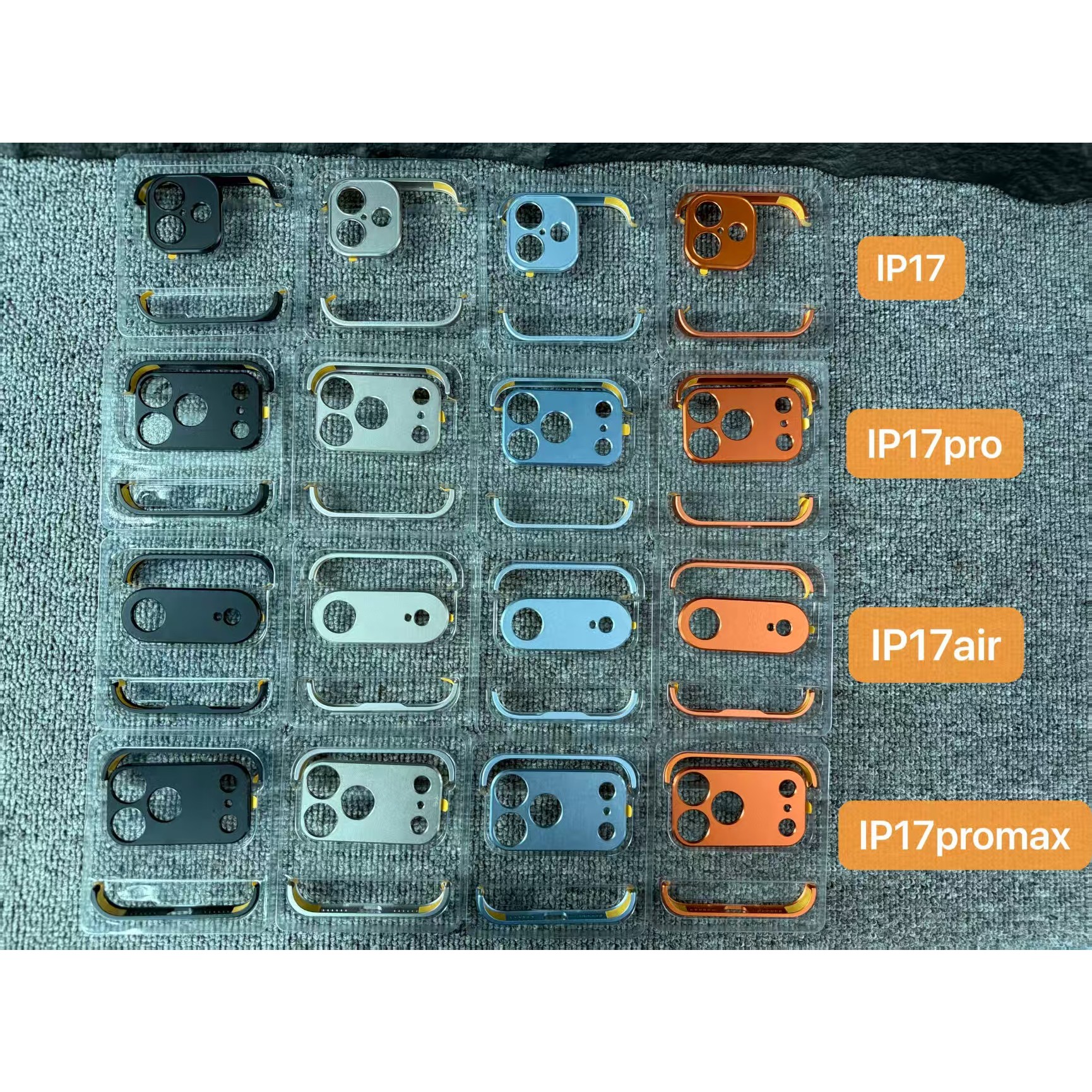 Carcasa de Metal pentru iPhone 17, Flippy, Fara margini, Albastru